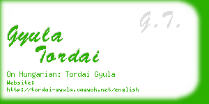 gyula tordai business card